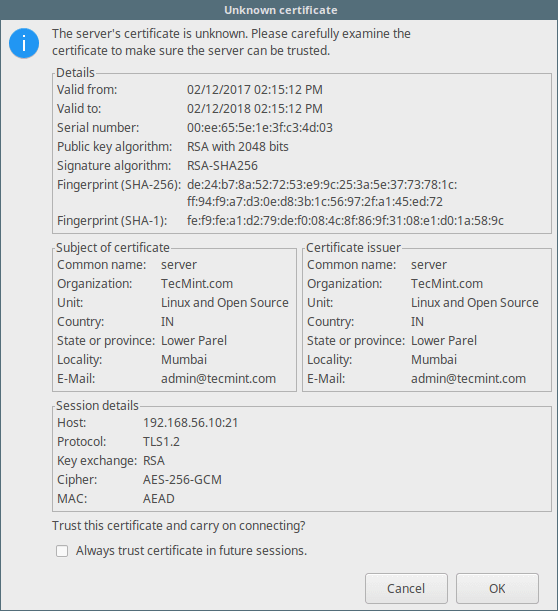 CentOS 7ʹSSL/TLSӹFTPаȫļ